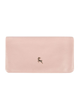 Персиковый женский кошелёк из фактуной кожи Ashwood J56 PEACH WHIP