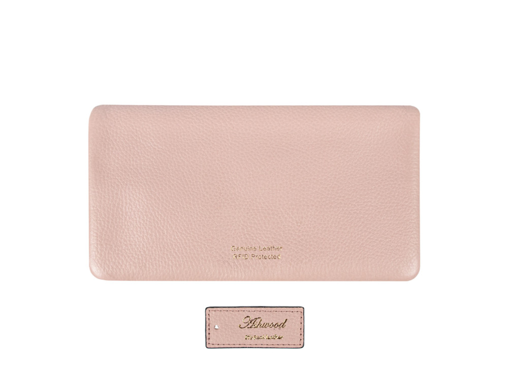 Персиковий жіночий гаманець із фактуної шкіри Ashwood J56 PEACH WHIP - Фотографія № 2