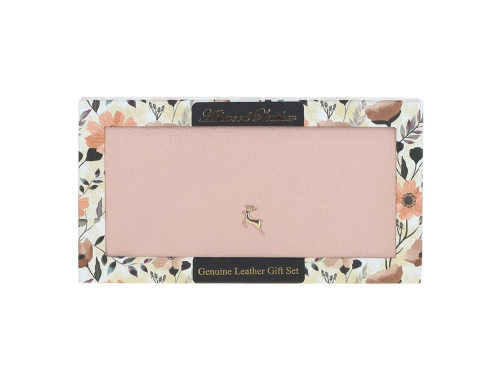 Персиковий жіночий гаманець із фактуної шкіри Ashwood J56 PEACH WHIP - Фотографія № 10