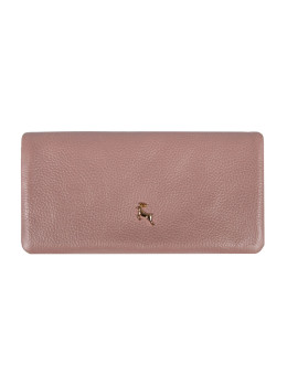 Пудровый женский кошелёк из фактуной кожи Ashwood J56 WOOD ROSE