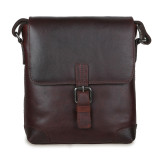 Коричневая кожаная сумка через плечо мужская Ashwood Leather Jack Tan