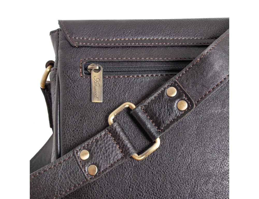 Темно-коричнева сумка месенджер А-4 Ashwood Jasper Dark Brown - Фотографія № 11