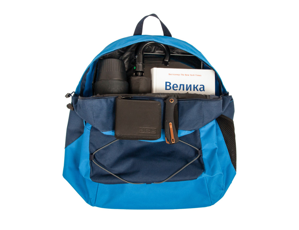 Місткий текстильний рюкзак синього кольору Borderline JBBP194L (Blue/Navy) - Фотографія № 10