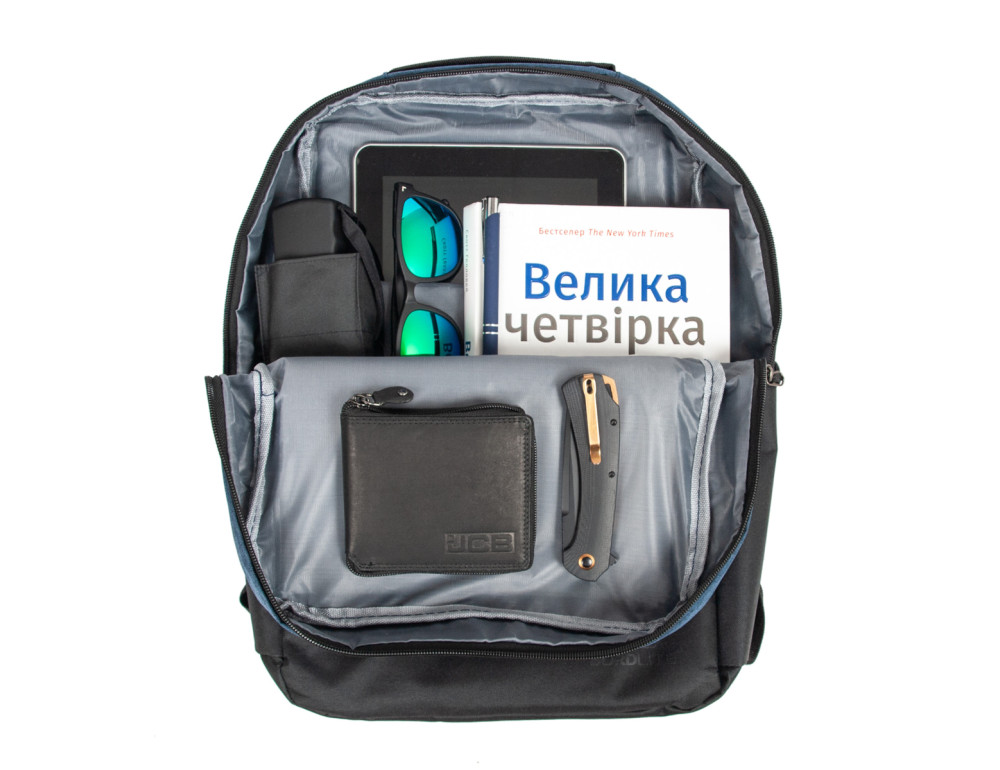 Стильный городской рюкзак из нейлона Bordlite JBBP 277 (Navy/Black) - Фото № 11