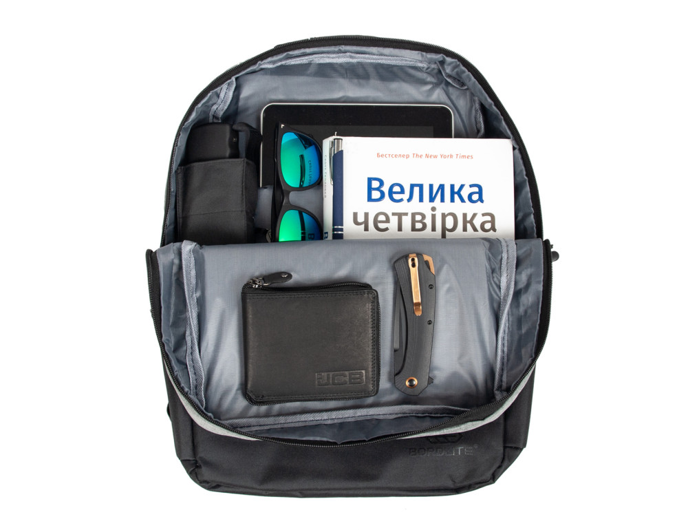 Тканевый городской рюкзак Bordlite JBBP277 (Grey/Black) - Фото № 11