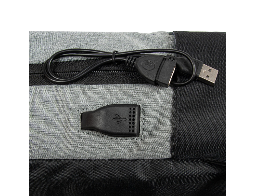 Тканевый городской рюкзак Bordlite JBBP277 (Grey/Black) - Фото № 9