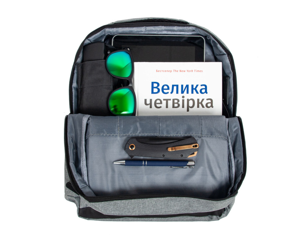 Мужской текстильный рюкзак серого цвета Bordlite JBBP 278 (Grey) - Фото № 9