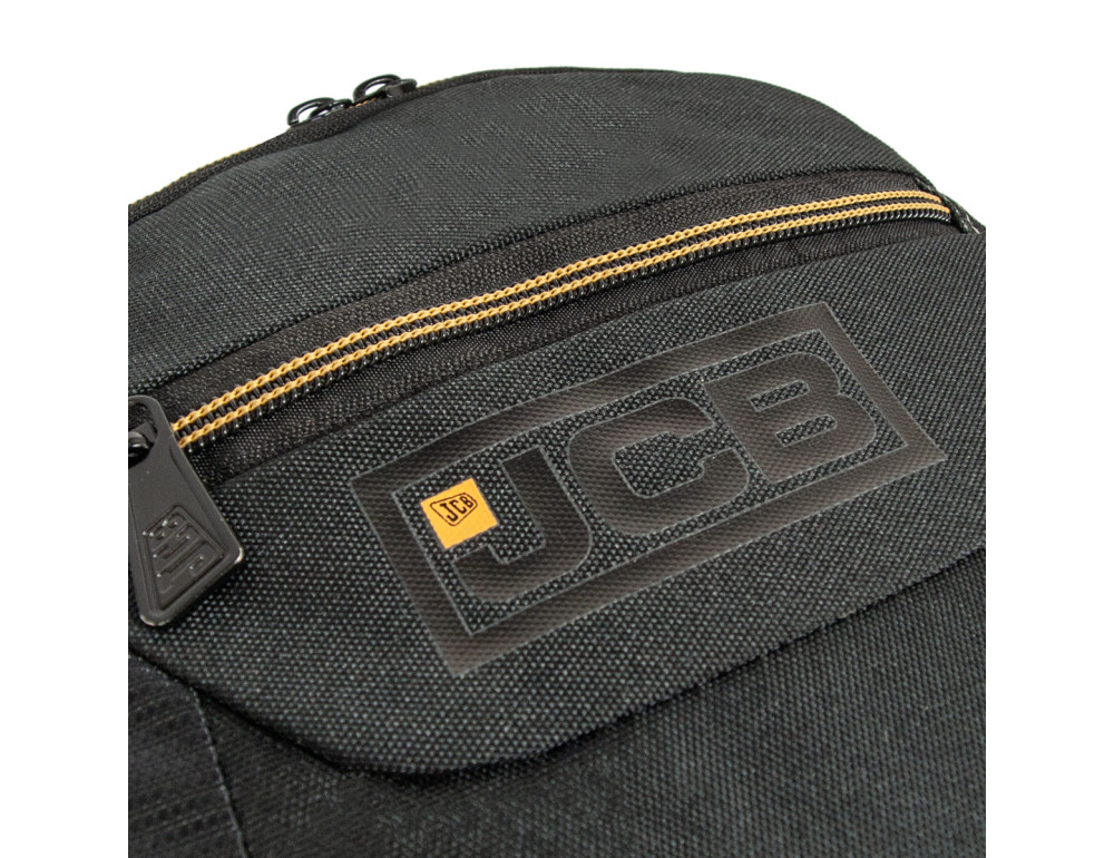 Большой текстильный рюкзак с тремя отделениями JCB BP16 (Black/Yellow) - Фото № 9