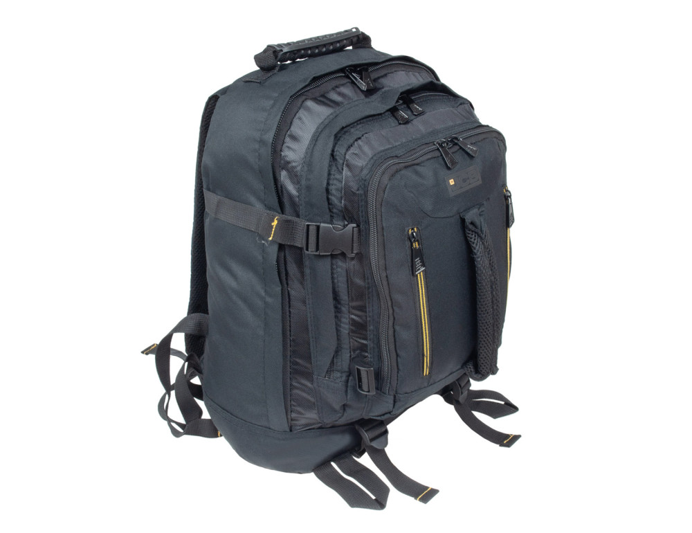 Большой мужской рюкзак текстильний JCB BP18 (Black/Yellow) - Фото № 2