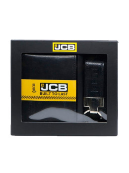 Набор кошелек мужской и брелок JCB GS01 Black (Черный)