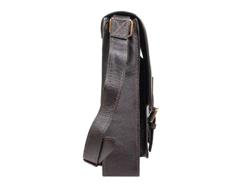 Чоловіча шкіряна сумка через плече із клапаном Ashwood Leather Josh Dark Brown - Фотографія № 3