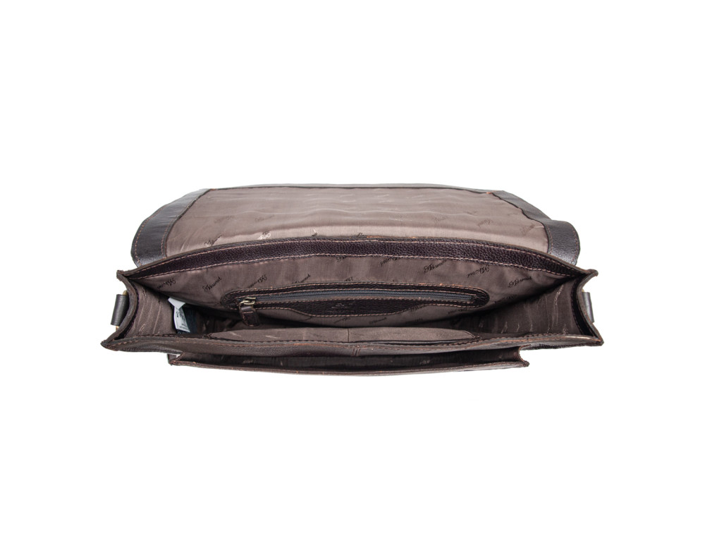 Чоловіча шкіряна сумка через плече із клапаном Ashwood Leather Josh Dark Brown - Фотографія № 10