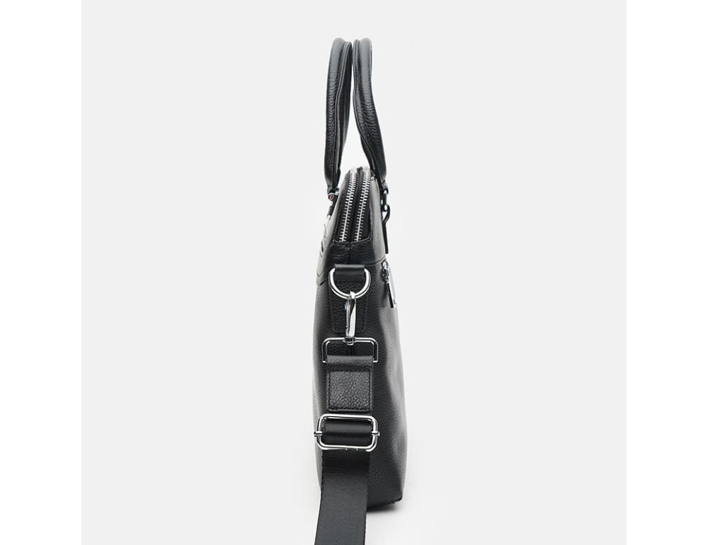 Мужская деловая сумка из натуральной кожи Ricco Grande K117610-black - Фото № 5