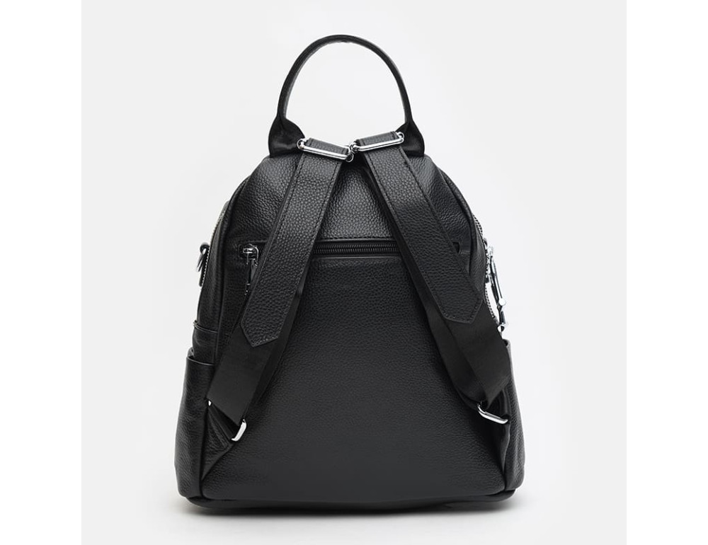 Жіночий шкіряний рюкзак‑сумка Ricco Grande K1183 Black - Фотографія № 4