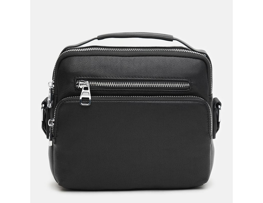 Чоловіча горизонтальна сумка через плече з ручкою Ricco Grande K12001‑2BL Black - Фотографія № 2