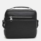 Чоловіча горизонтальна сумка через плече з ручкою Ricco Grande K12001‑2BL Black - Фотографія № 101