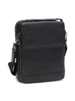 Чоловіча шкіряна сумка через плече Ricco Grande K12042-black