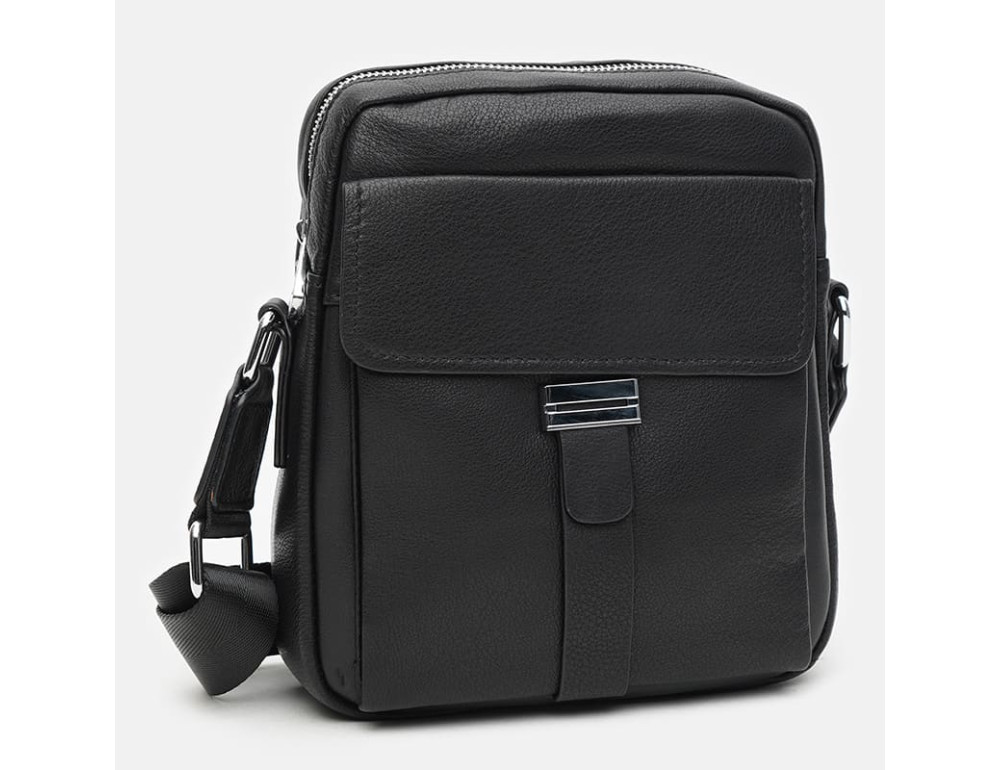 Чоловіча шкіряна сумка через плече Ricco Grande K12043 Black - Фотографія № 3