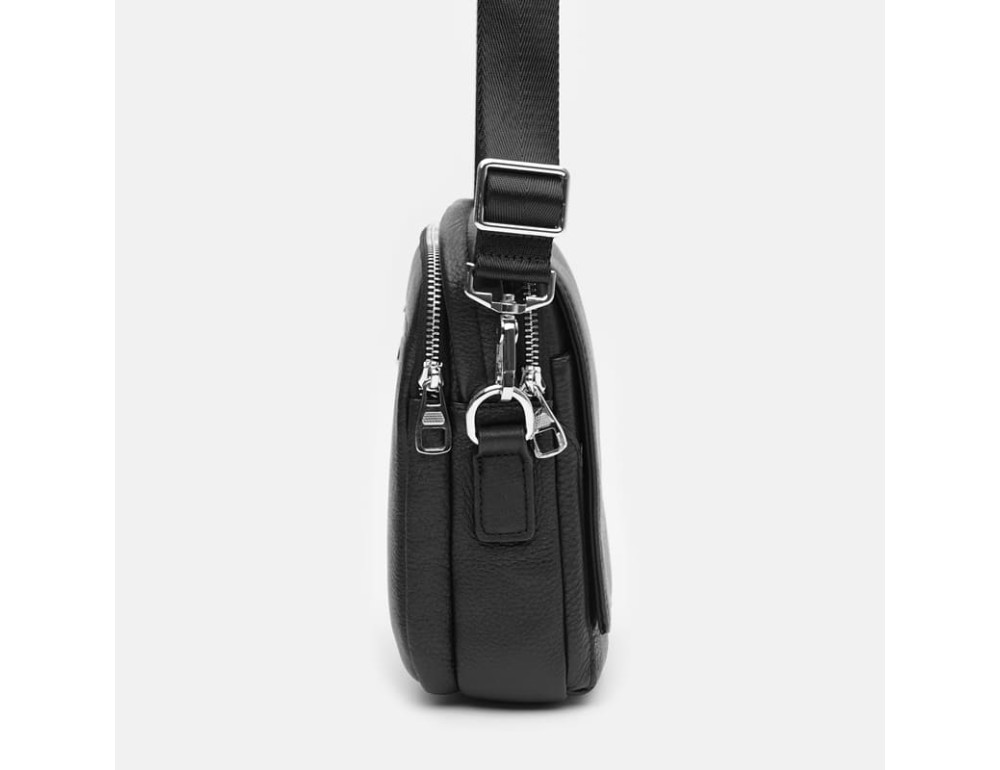 Чоловіча шкіряна сумка через плече Ricco Grande K12053 Black - Фотографія № 4