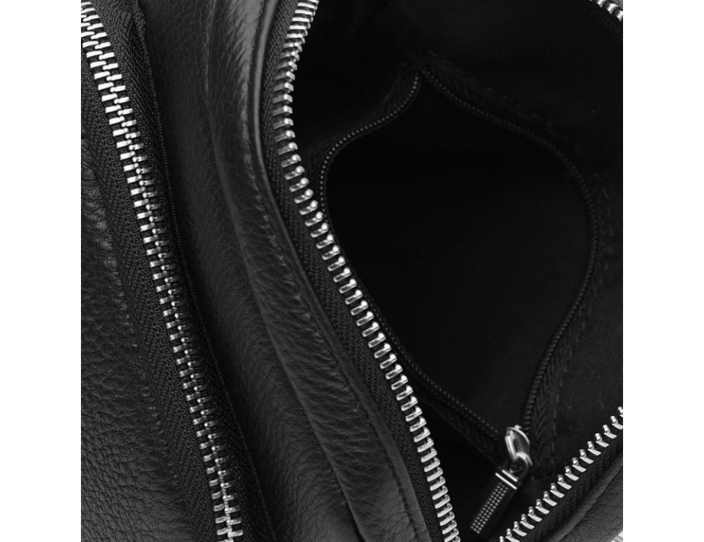 Чоловіча шкіряна сумка через плече Ricco Grande K13021‑1BL Black - Фотографія № 5