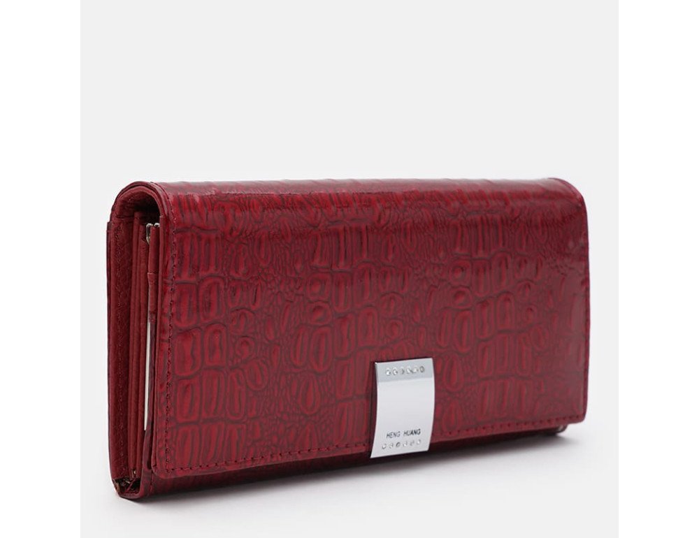 Жіночий шкіряний гаманець Ricco Grande K15242-1R-Red (червоний, з тисненням під крокодила) - Фотографія № 2