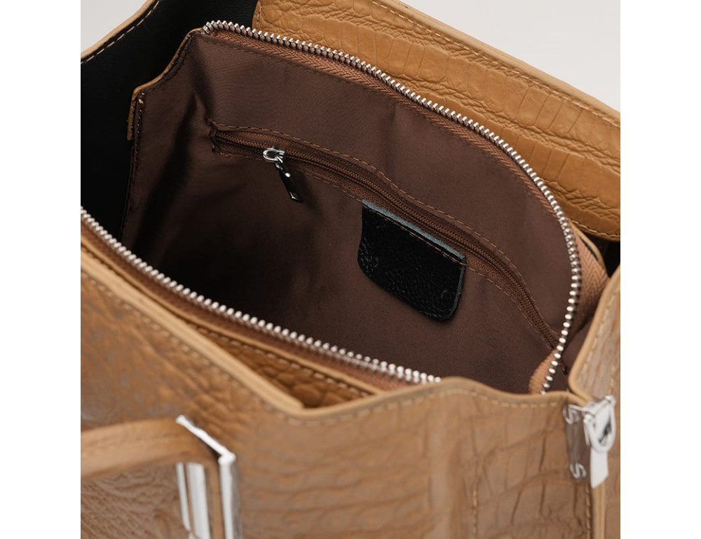 Женская кожаная сумка Ricco Grande K1586br-brown - Фото № 5