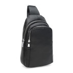 Чоловічий шкіряний рюкзак‑слінг Ricco Grande K16003 Black - Фотографія № 100