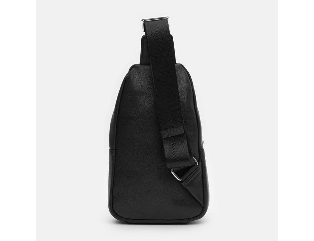 Чоловічий шкіряний рюкзак‑слінг Ricco Grande K16040 Black - Фотографія № 3