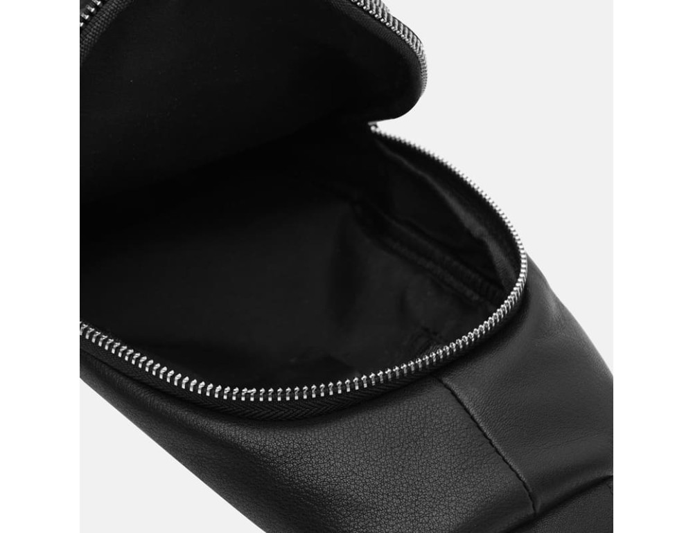 Чоловічий шкіряний рюкзак‑слінг Ricco Grande K16040 Black - Фотографія № 5