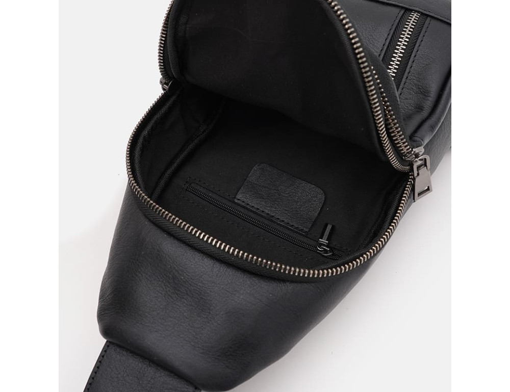 Чоловічий шкіряний рюкзак через плече Ricco Grande K16183a-black (чорний) - Фотографія № 5