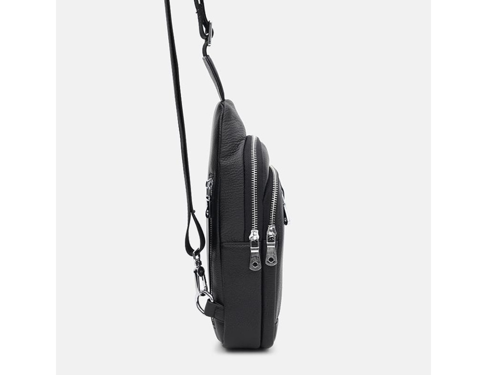 Чоловічий шкіряний слинг Ricco Grande K16183bl-black - Фотографія № 4