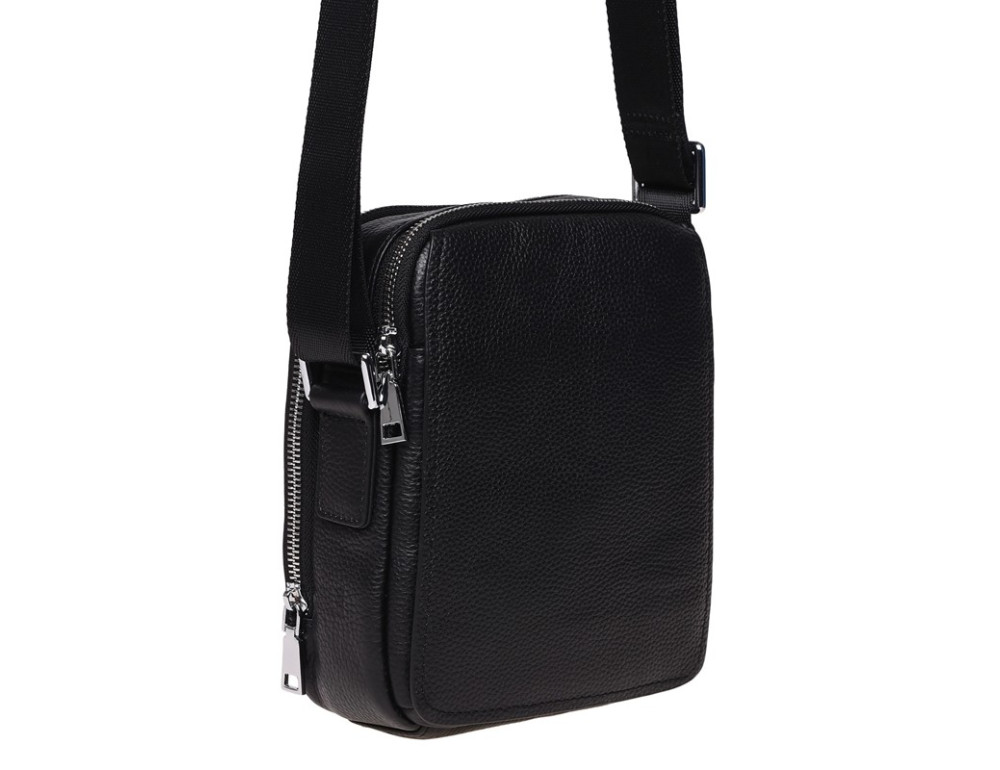 Чоловіча шкіряна сумка через плече Ricco Grande K16266-black - Фотографія № 4