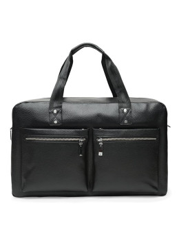 Мужская кожаная дорожная сумка с карманами Ricco Grande K16274-black