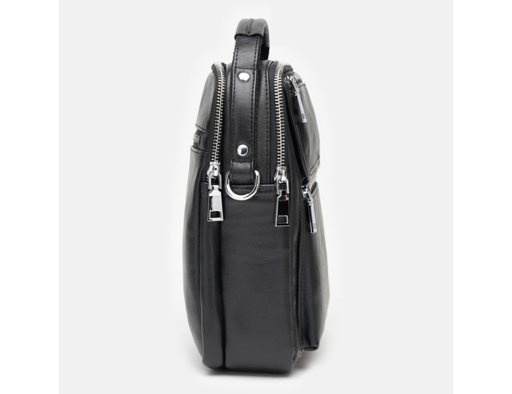 Чоловіча шкіряна сумка Ricco Grande K16353 чорна - Фотографія № 4