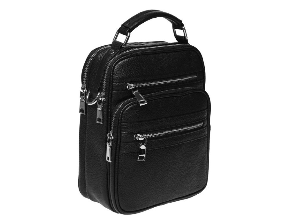 Мужская кожаная барсетка Ricco Grande K16439-black - Фото № 4