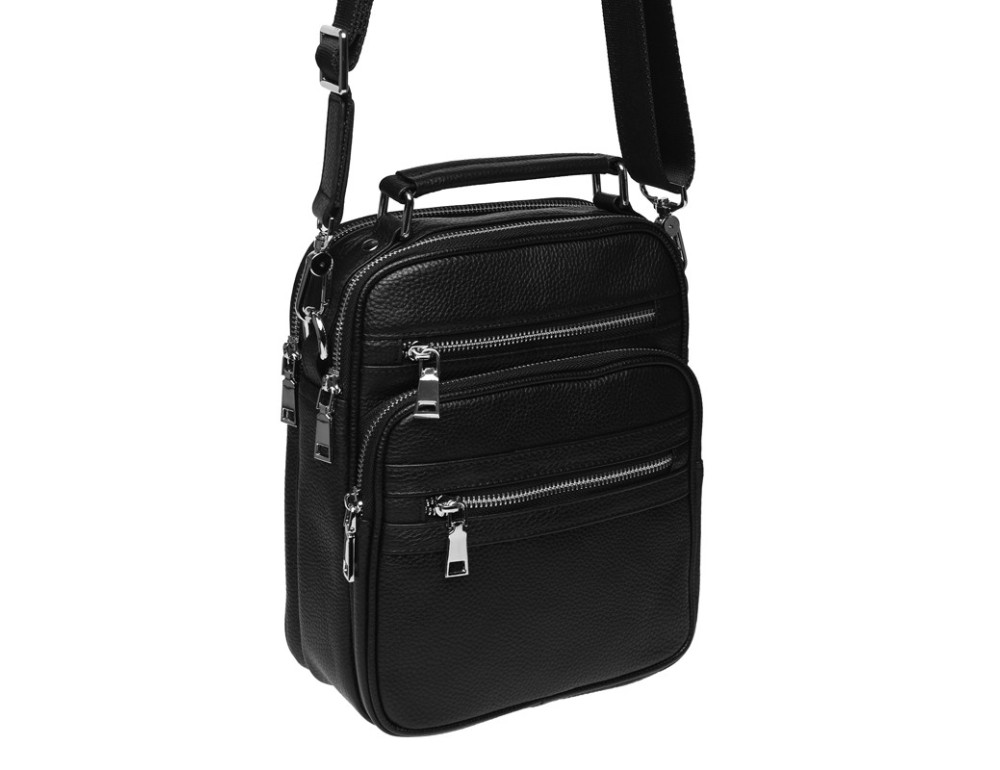 Мужская кожаная барсетка Ricco Grande K16439-black - Фото № 7