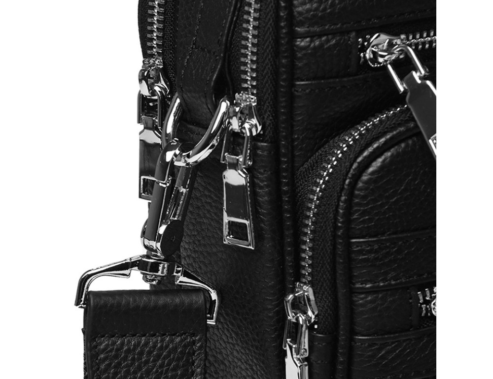 Мужская кожаная барсетка Ricco Grande K16439-black - Фото № 8