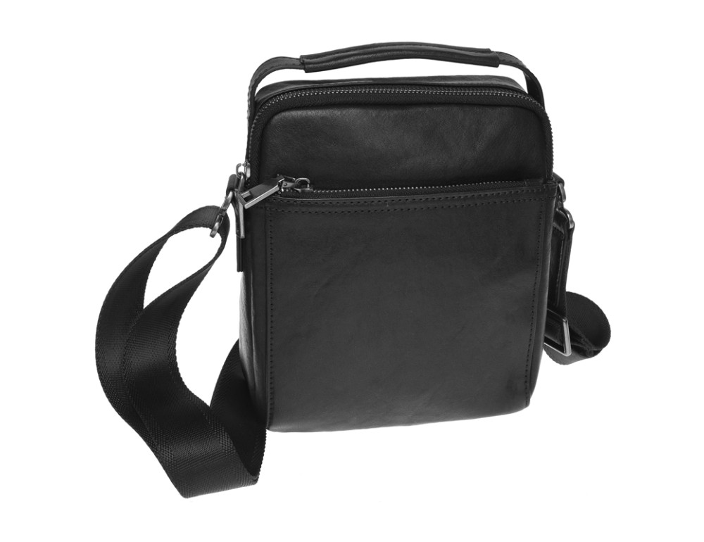 Чоловіча шкіряна сумка через плече Ricco Grande K16458a-black - Фотографія № 3
