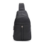 Сумка-слинг мужская из натуральной кожи Ricco Grande K16555bl черного цвета с карманами - Фото № 100
