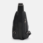 Сумка-слинг мужская из натуральной кожи Ricco Grande K16555bl черного цвета с карманами - Фото № 102