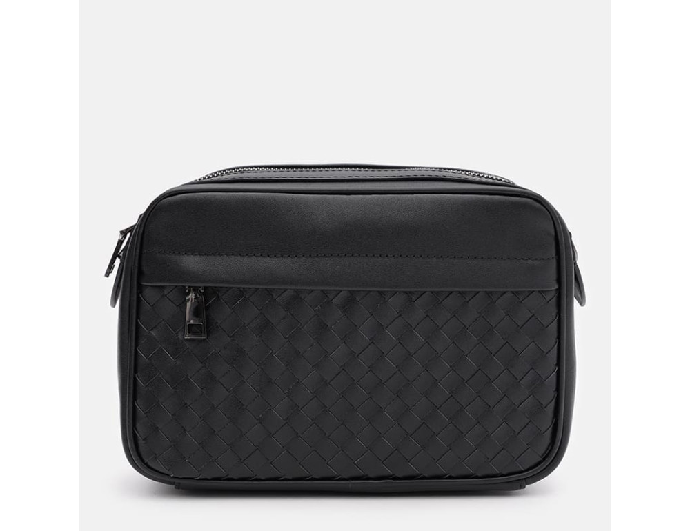 Мужская деловая сумка через плечо Ricco Grande K16612bl-black из натуральной кожи - Фото № 2