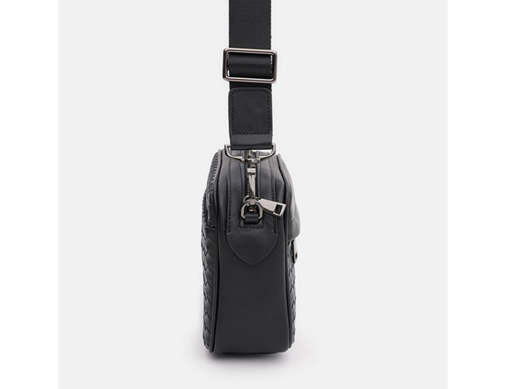 Мужская деловая сумка через плечо Ricco Grande K16612bl-black из натуральной кожи - Фото № 4