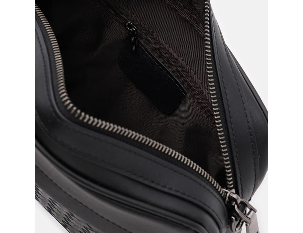 Мужская деловая сумка через плечо Ricco Grande K16612bl-black из натуральной кожи - Фото № 5