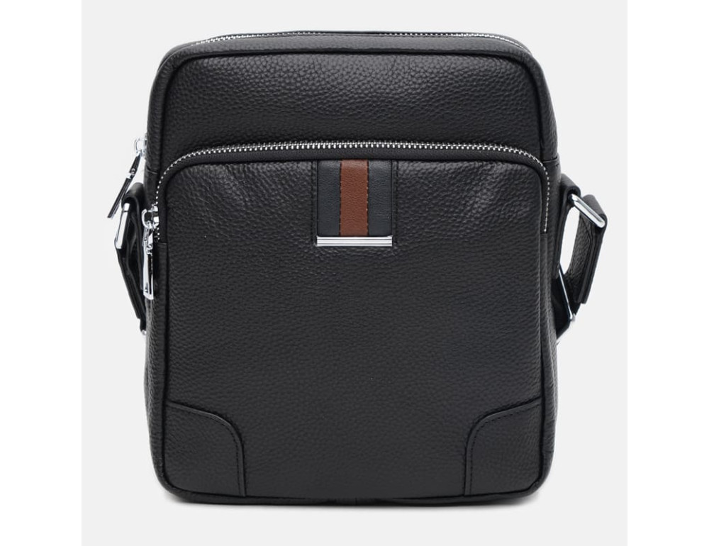 Чоловіча шкіряна сумка через плече Ricco Grande K16615B-black - Фотографія № 2