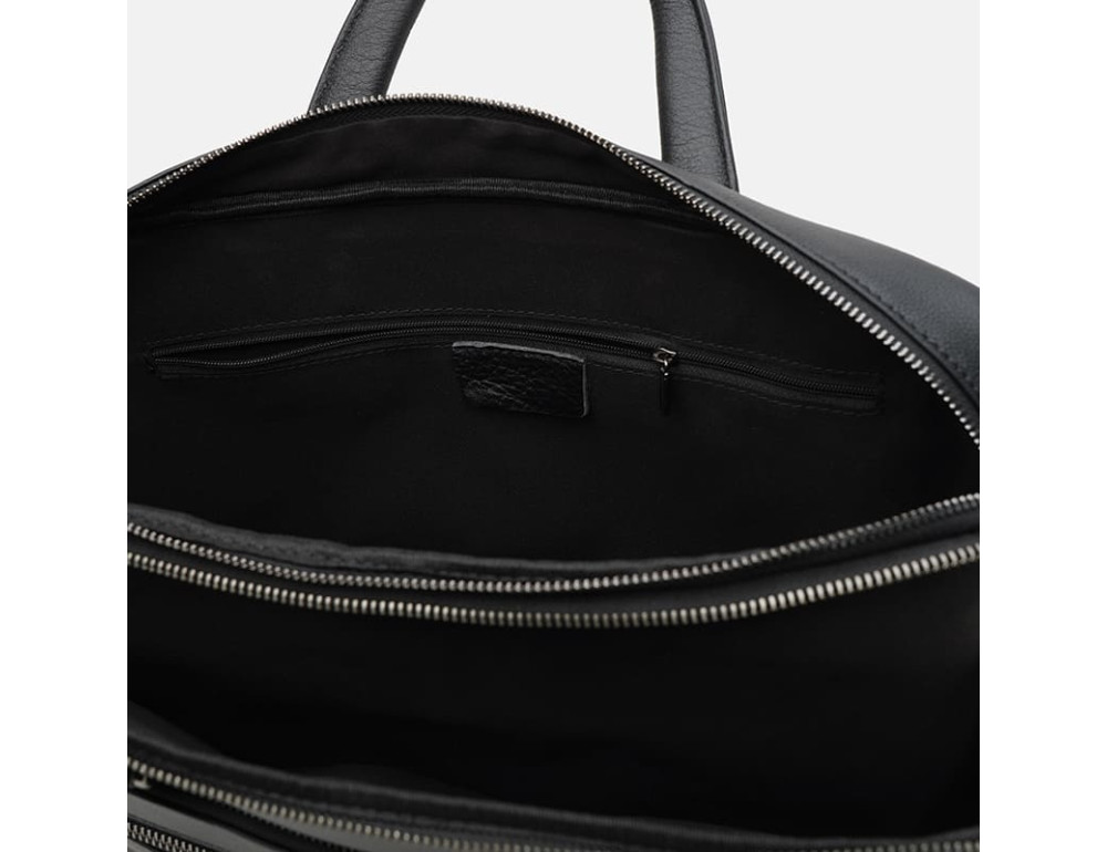 Мужская кожаная сумка для ноутбука Ricco Grande K17522-3-black - Фото № 6