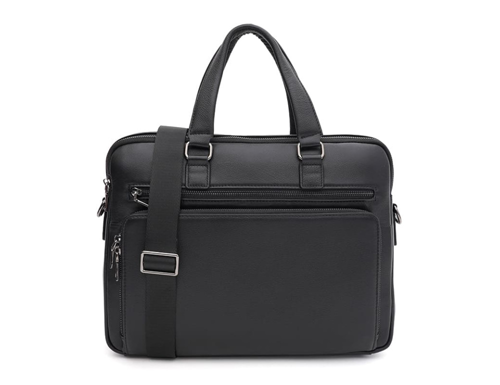 Чоловіча шкіряна сумка формату А4 Ricco Grande K17564-3bl-black - Фотографія № 2