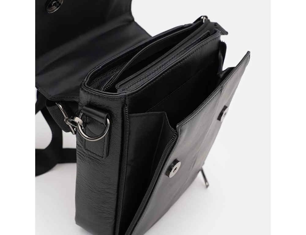 Чоловіча шкіряна сумка-барсетка Ricco Grande K17704022-black - Фотографія № 6