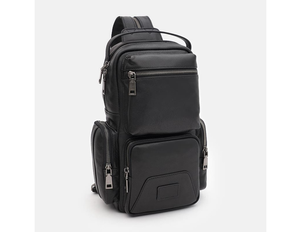 Мужской кожаный рюкзак Ricco Grande K18052bl-black - Фото № 2