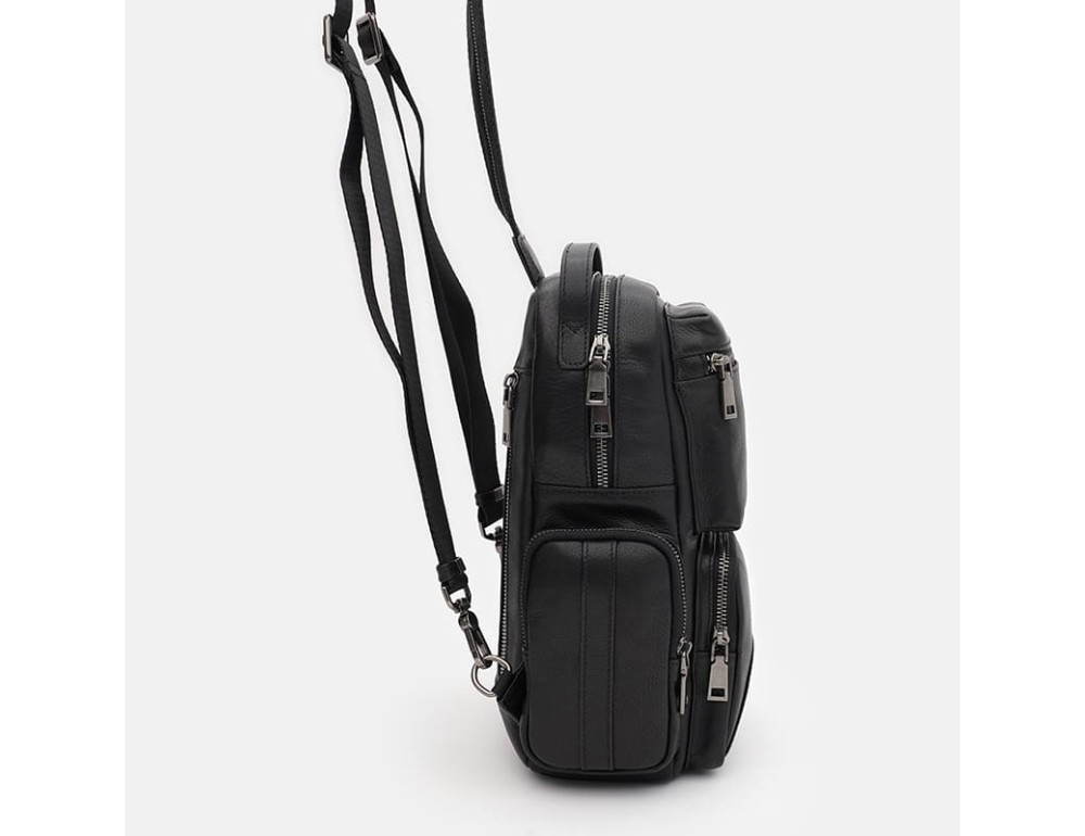 Мужской кожаный рюкзак Ricco Grande K18052bl-black - Фото № 4