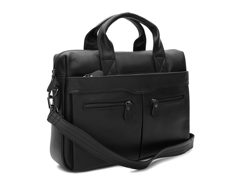 Чоловіча шкіряна сумка для документів Ricco Grande K19005 (Black) з відділом для ноутбука - Фотографія № 2